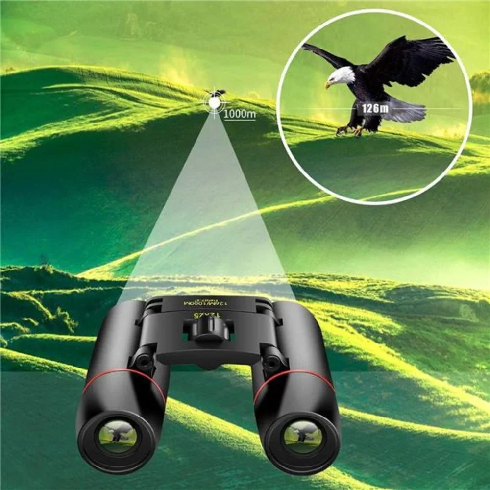 Compact 12X25 Small Pocket Binoculars - High Powered